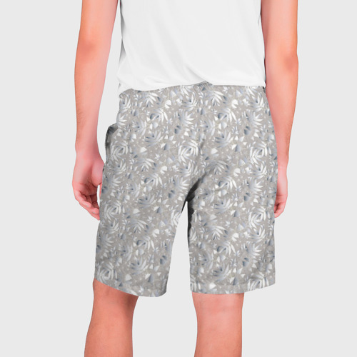 Мужские шорты 3D с принтом Белые объемные узоры, вид сзади #1