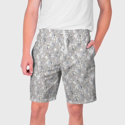Мужские шорты 3D с принтом Белые объемные узоры, вид спереди #2