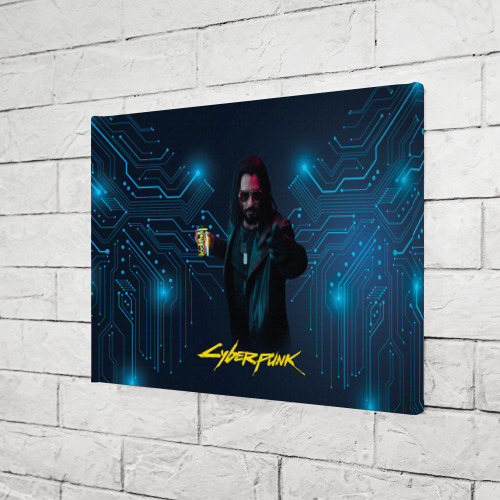 Холст прямоугольный Johnny Cyberpunk2077, цвет 3D печать - фото 3