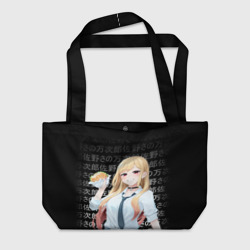 Пляжная сумка 3D Марин Китагава с бургером иероглифы