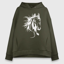 Женское худи Oversize хлопок Лошадиная голова