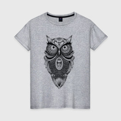 Женская футболка хлопок Сова в стиле Мандала Mandala Owl