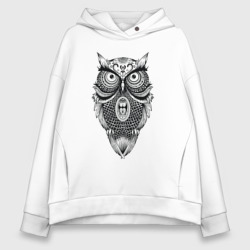 Женское худи Oversize хлопок Сова в стиле Мандала Mandala Owl