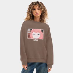 Женский свитшот oversize без начеса хлопок Anya heh - фото 2