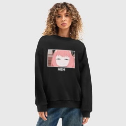 Женский свитшот oversize без начеса хлопок Anya heh - фото 2