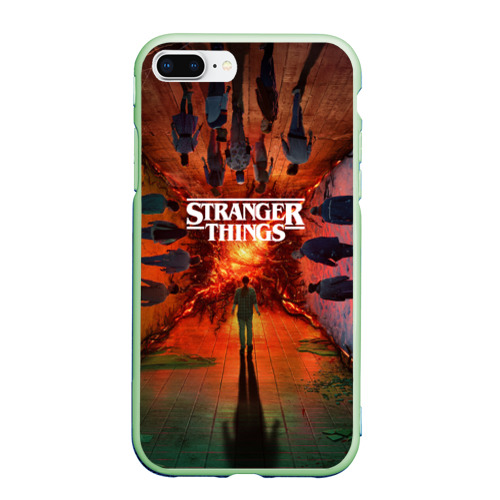 Чехол для iPhone 7Plus/8 Plus матовый Stranger Things 4 Измерения, цвет салатовый