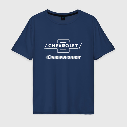 Мужская футболка из хлопка оверсайз с принтом Chevrolet, вид спереди №1