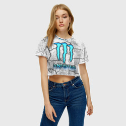 Женская футболка Crop-top 3D Monster white белый монстр - фото 2