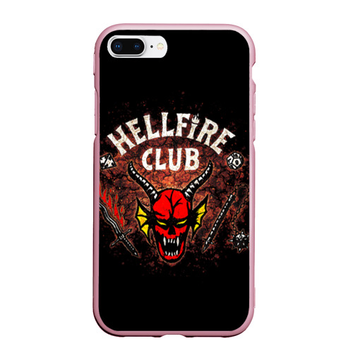 Чехол для iPhone 7Plus/8 Plus матовый Hellfire club, цвет розовый