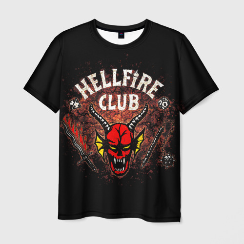 Мужская футболка с принтом Hellfire club, вид спереди №1