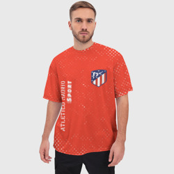 Мужская футболка oversize 3D Атлетико Atletico Madrid Sport Гранж - фото 2