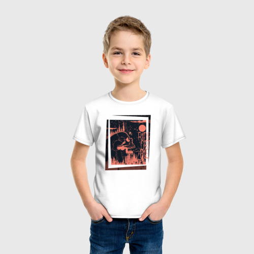Детская футболка хлопок с принтом Ride mtb or die, фото на моделе #1