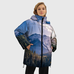 Женская зимняя куртка Oversize Горы Лес Солнце - фото 2