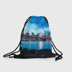 Рюкзак-мешок 3D Закат в мегаполисе