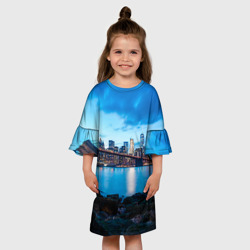 Детское платье 3D Закат в мегаполисе - фото 2