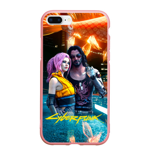 Чехол для iPhone 7Plus/8 Plus матовый  Cyberpunk2077 Johnny Vi girl , цвет баблгам