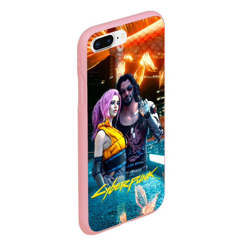 Чехол для iPhone 7Plus/8 Plus матовый  Cyberpunk2077 Johnny Vi girl , цвет баблгам - фото 3