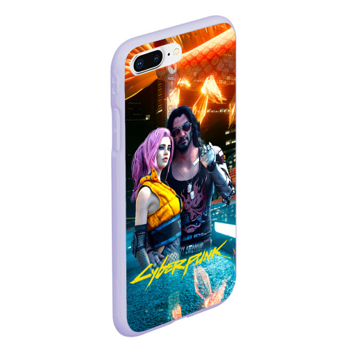 Чехол для iPhone 7Plus/8 Plus матовый  Cyberpunk2077 Johnny Vi girl , цвет светло-сиреневый - фото 3