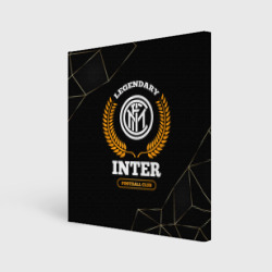 Холст квадратный Лого Inter и надпись Legendary Football Club на темном фоне