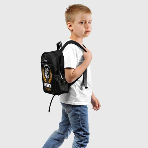 Детский рюкзак 3D Лого Inter и надпись Legendary Football Club на темном фоне - фото 2