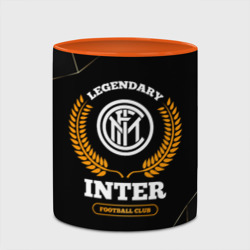 Кружка с полной запечаткой Лого Inter и надпись Legendary Football Club на темном фоне - фото 2