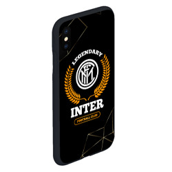 Чехол для iPhone XS Max матовый Лого Inter и надпись Legendary Football Club на темном фоне - фото 2