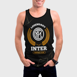 Мужская майка 3D Лого Inter и надпись Legendary Football Club на темном фоне - фото 2