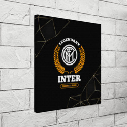 Холст квадратный Лого Inter и надпись Legendary Football Club на темном фоне - фото 2