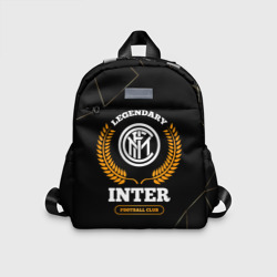 Детский рюкзак 3D Лого Inter и надпись Legendary Football Club на темном фоне