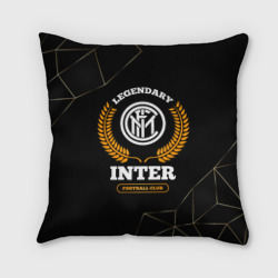 Подушка 3D Лого Inter и надпись Legendary Football Club на темном фоне