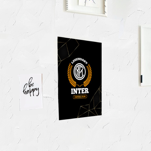 Постер Лого Inter и надпись Legendary Football Club на темном фоне - фото 3