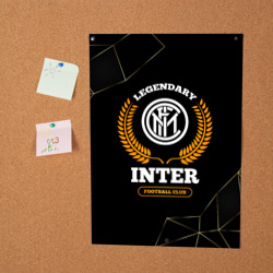 Постер Лого Inter и надпись Legendary Football Club на темном фоне - фото 2