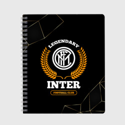 Тетрадь Лого Inter и надпись Legendary Football Club на темном фоне