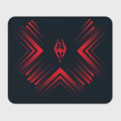 Коврик для мыши прямоугольный Красный Символ Skyrim на темном фоне со стрелками