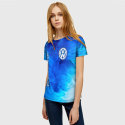 Женская футболка 3D Volkswagen + Пламя - фото 2