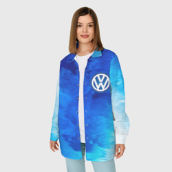 Женская рубашка oversize 3D Volkswagen + Пламя - фото 2