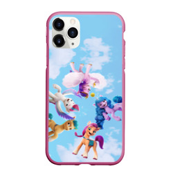 Чехол для iPhone 11 Pro Max матовый My Little Pony летают в облаках