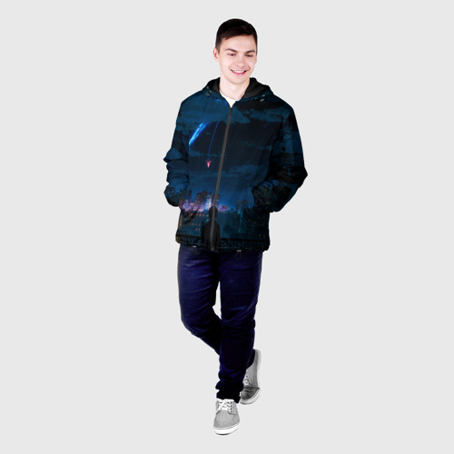 Мужская куртка 3D с принтом Мальчик смотрит в небо, фото на моделе #1