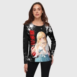 Женский лонгслив 3D Марин Китагава - брызги краски - фото 2