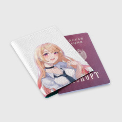 Обложка для паспорта матовая кожа Великолепная Марин Китагава - фото 2