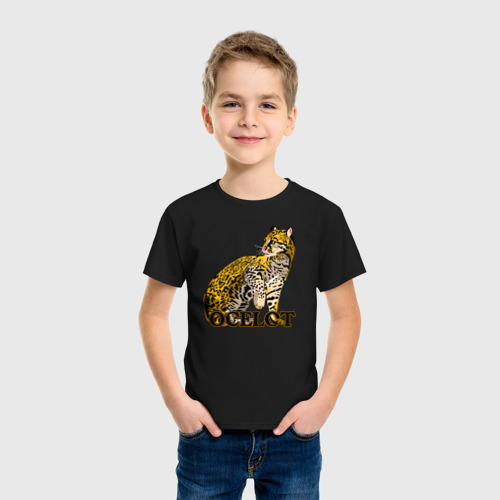 Детская футболка хлопок Оцелот, цвет черный - фото 3