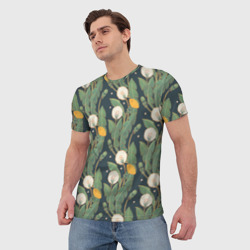 Мужская футболка 3D Цветение одуванчиков - фото 2
