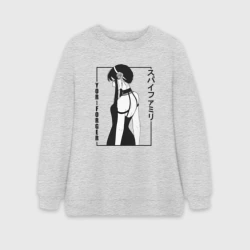 Женский свитшот oversize без начеса хлопок Spy x Family Yor Forger со спины