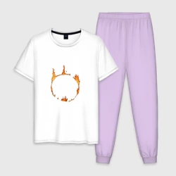 Мужская пижама с белой футболкой хлопок Dark Souls Знак тьмы