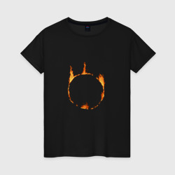 Женская футболка хлопок Dark Souls Знак тьмы