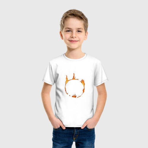 Детская футболка хлопок Dark Souls Знак тьмы, цвет белый - фото 3