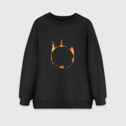 Женский свитшот oversize без начеса хлопок Dark Souls Знак тьмы