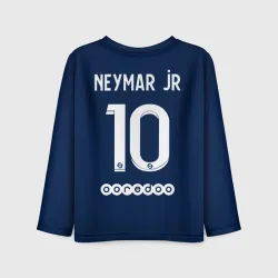 Детский лонгслив 3D PSG Neymar JR ПСЖ Неймар домашняя форма 22-23