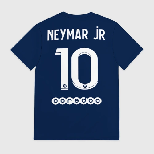 Мужская футболка 3D PSG Neymar JR ПСЖ Неймар домашняя форма 22-23