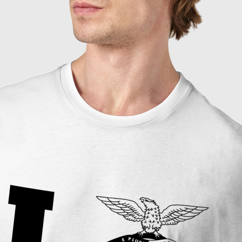 Мужская футболка хлопок с принтом Benfica Love Классика, фото #4